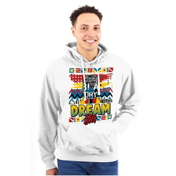 Motivational Black History Dream Big Unisex Plus Fleece Graphic Hoodie Brisco Brands 3X