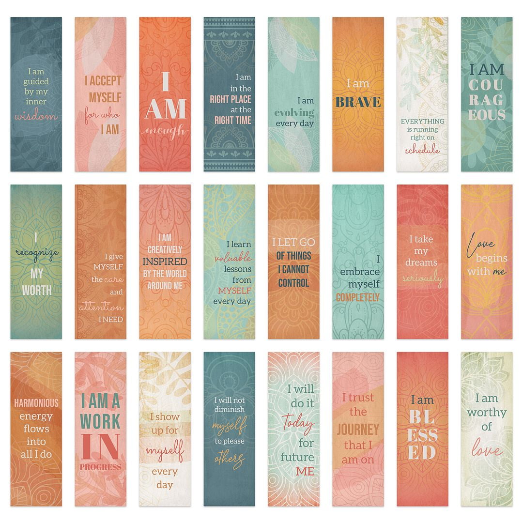 Motivational Bookmarks / 2" x 6" Paper Bookmark Assortment / Bulk Set