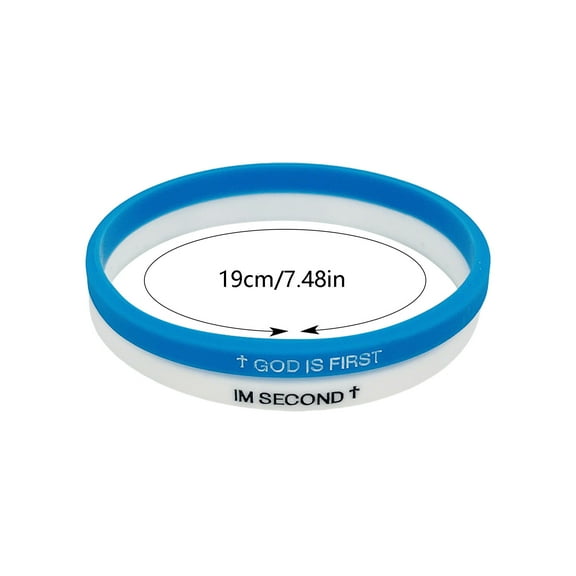 Motivational Bracelets God Is The First I Am The Second Rubber Bracelet Unique Unisex Design Inspiring for Men and Women 2PCS