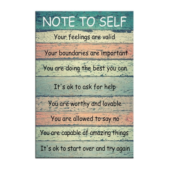 Motivational Canvas Positive Wall Art Inspirational Office Note to Self Wall Art Poster Quotes Success Canvas Artwork Picture Print for Home Office Living Room Gym Wall Decor