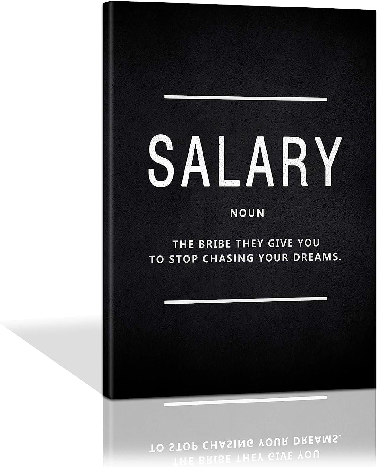 Motivational Canvas Salary Wall Art, Inspirational Quotes Painting