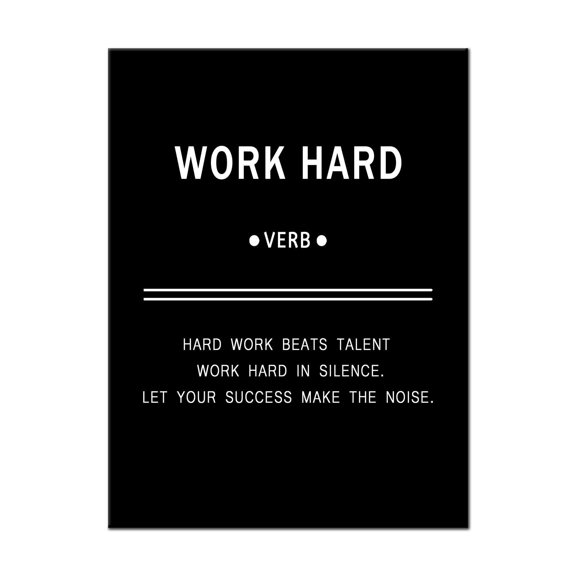 Motivational Canvas Wall Art Work Hard Poster Inspirational Wall Art Picture Quotes Canvas Print for Home Bathroom Bedroom Office Decor