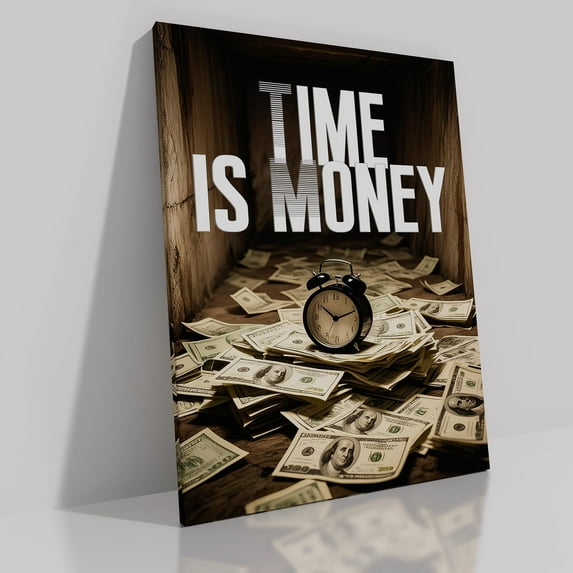 Motivational Canvas poster Wall Art Inspirational Poster Time is Money Positive Quotes Poster Print Success Painting Picture Office Wall Decor Bathroom Classroom Office Home Wall Decor