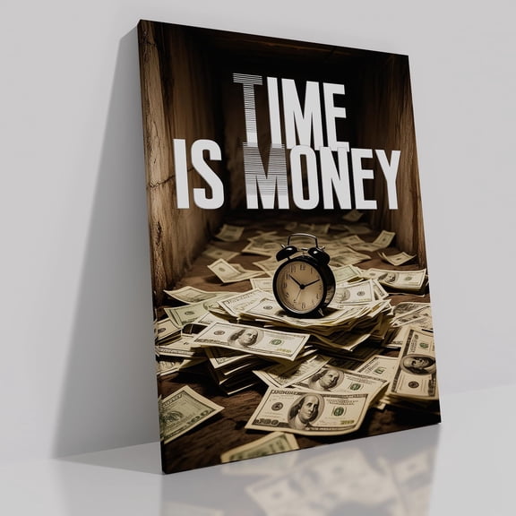 Motivational Canvas poster Wall Art Inspirational Poster Time is Money Positive Quotes Poster Print Success Painting Picture Office Wall Decor Bathroom Classroom Office Home Wall Decor
