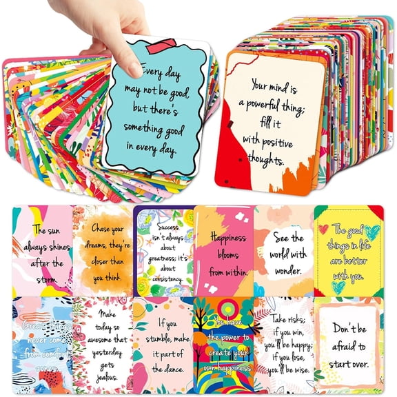 Motivational Cards 50 Pcs 2.52x3.5 Inch Positive Affirmations Blank Back