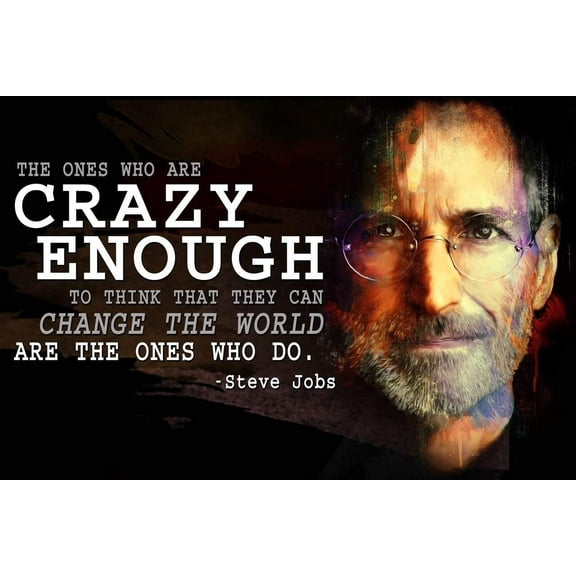 Motivational Classroom Poster Steve Jobs Growth Mindset Computer Crazy Think Different
