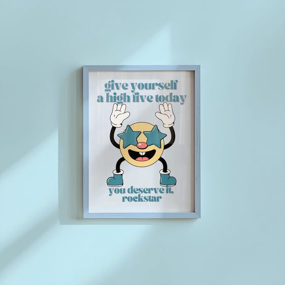 Motivational Classroom Retro Rockstar Design Poster, Striking Inspirational Theme For Home And Living Room Decor