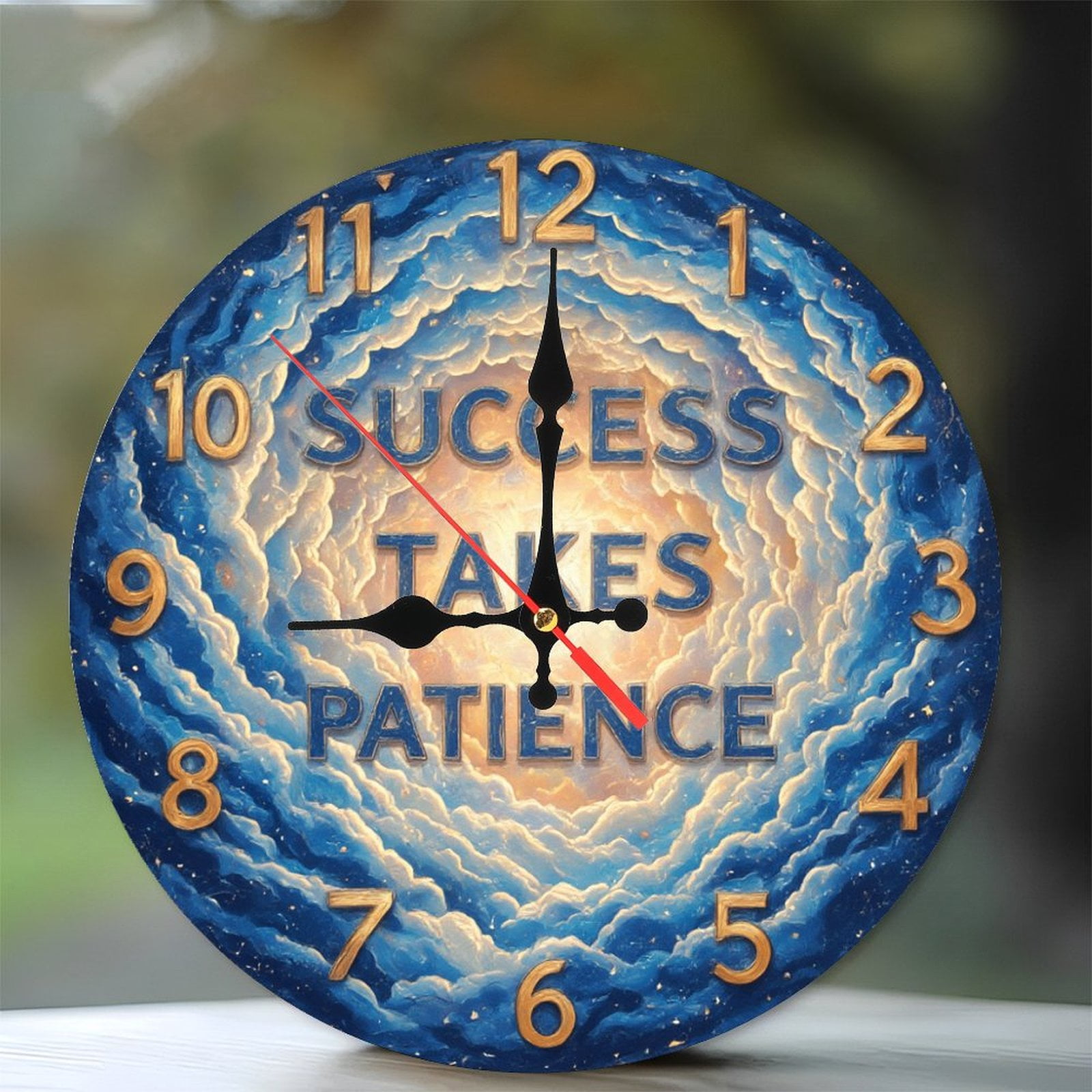 Motivational Clock Wall Art Success Takes Patience Home Decor 10-Inch ...