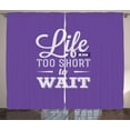 thumbnail image 1 of Ambesonne Wording Curtains 2 Panel Set, Carpe Diem Style, 108" x 63", Purple White, 1 of 3