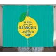 thumbnail image 1 of Ambesonne Wording Curtains 2 Panel Set, Make Lemonade, 108" x 63", Turquoise Navy Blue, 1 of 3