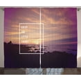 thumbnail image 1 of Ambesonne Wording Curtains 2 Panel Set, Sunset on Beach, 108" x 84", Multicolor, 1 of 3