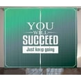 thumbnail image 1 of Ambesonne Wording Curtains 2 Panel Set, About Ambition, 108" x 96", Sea Green White, 1 of 3