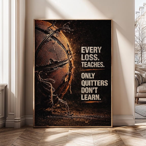 Motivational Failure Quote Discipline Mindset Gym Basketball Motivation Poster Unframed Paper Print