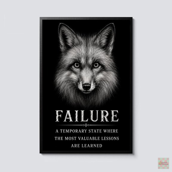 Motivational Fox Failure Is Temporary Lessons Are Poster