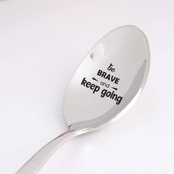 Motivational Gift for Him Her | Be Brave and Keep Going Spoon Gift for Men Women | Son Daughter High School Graduation Gift | Christmas/Birthday Gift for Colleague