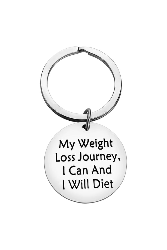Motivational Gift Weight Loss Keychain My Weight Loss Journey I Can and I Will Diet Keyring Inspirational Gift for Men Women Health Gifts Inspirational Quote Key Chain Keep Fit Gift for Her Him
