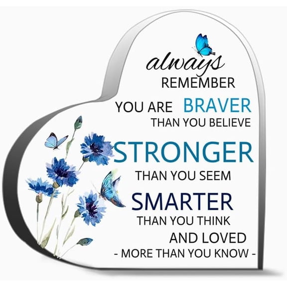 Motivational Gifts Acrylic Hearts With Heartwarming Message Inspirational Gifts For Women Men Gi Decor Acrylic Heart Gifts Sign Office Art Decorations