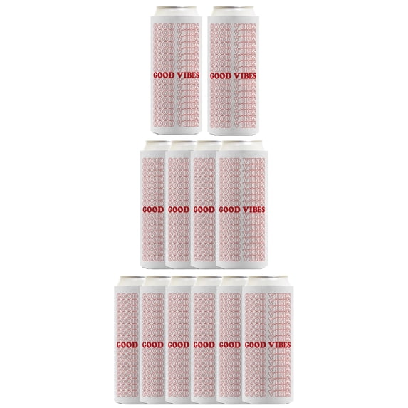 Motivational Gifts For Men Good Vibes Retro Style 12-Pack Ultra Slim Can Thermocoolers