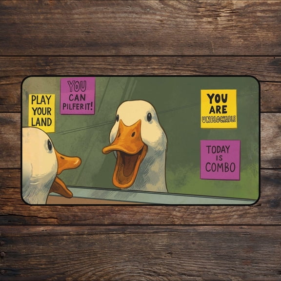 Motivational Goose TCG Playmate, Meme Deskmat, Minimalistic Zones, 80 x 30 cm