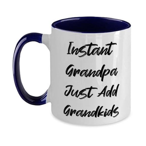 Motivational Grandpa Two Tone 11oz Mug, Instant Grandpa Just Add Grand, Useful Cup For Grandpa From Grandchild, Fathers Day, Gift ideas for dad, Gifts for fathers, Unique gifts for dad, Best gifts for