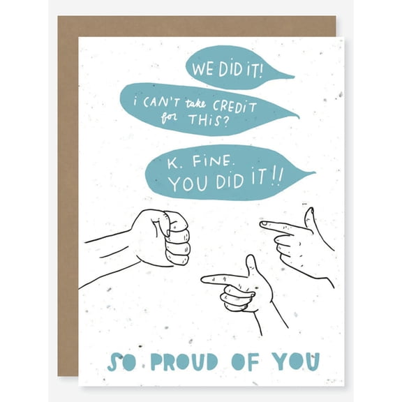 Motivational Greeting Card  "So Proud of You!" Announcement  Fun Illustrated Design  Blank Inside with Envelope  Perfect for Celebrations or Congratulations