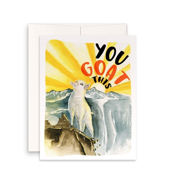 Motivational Greeting Card You Goat This Design with Inspirational Goat Graphics Perfect for Encouragement, Support, and Celebrations Blank Inside, Envelope Included