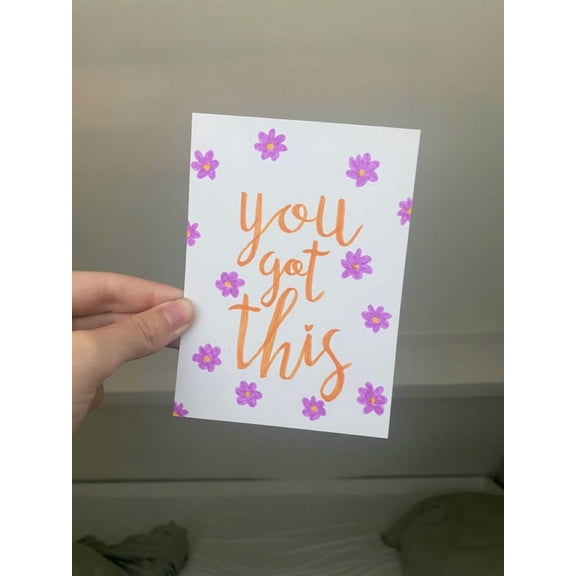 Motivational Greeting Card – “You Got This” Floral Design – Blank Inside – Perfect Encouragement Card for Friends, Family, or Colleagues