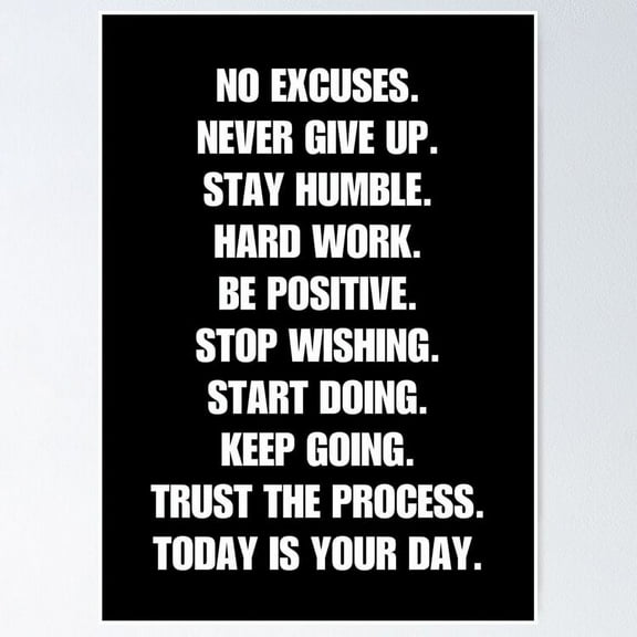 Motivational Gym Quote Poster- Unframed Poster | Wall Art | Perfect For Home Decor & Gifts, 8x12