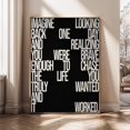 Motivational Imagine Looking Back Quote Success Mindset Bold Typography ...