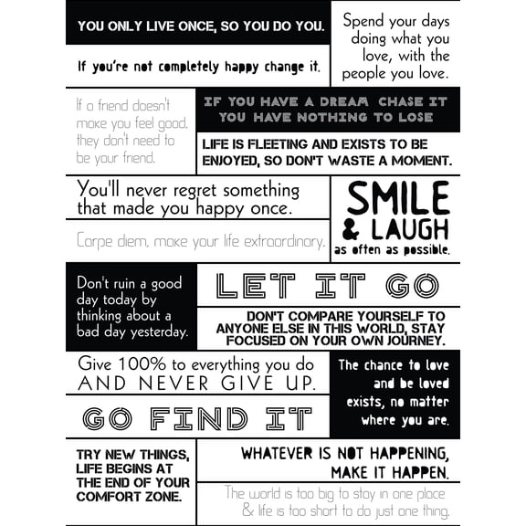 Motivational Manifesto Advice Typography Grid Large Wall Art Print
