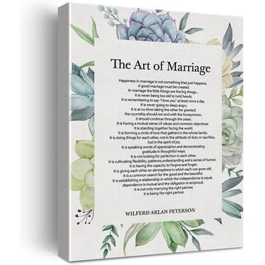 Motivational Marriage Wall Art the Art of Marriage Canvas Print Framed Painting for Home Wall & Tabletop Decor Wedding Gift