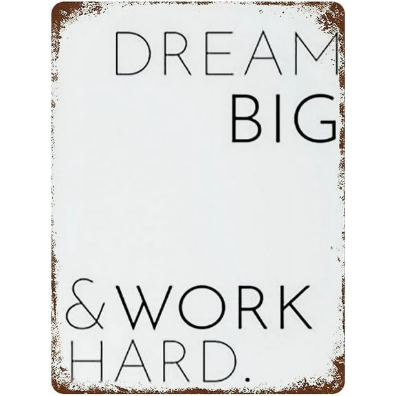 Motivational Metal Print Tin Signs Dream Big Keep Life Simple Home Decor Wall Art Decor Home Metal Print Tin Signs Motivation Quotes Foiled Metal Print Tin Signs 16"x12"
