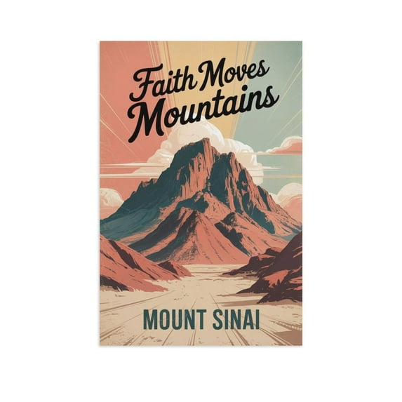 Motivational Mount Sinai Poster Retro Inspirational Vintage Travel Wall Art for Home Office Classroom Study Room Canvas Poster