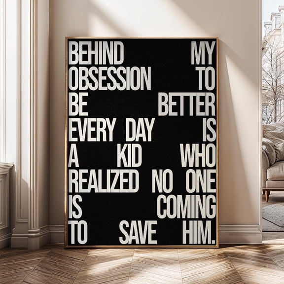 Motivational Obsession Quote Success Mindset Black White Typography Discipline Poster