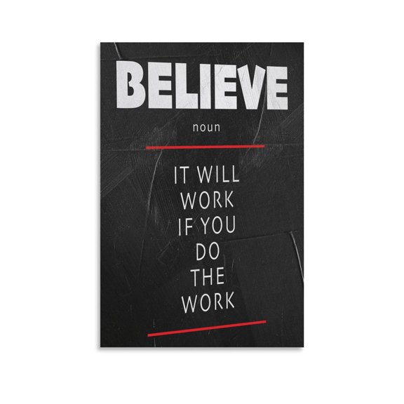 Motivational Office Inspirational Entrepreneur Quote Believe Yourself Gifts Canvas Painting Poster Wall Art Decorative Picture Prints Modern Decor 12x18inch(30x45cm)