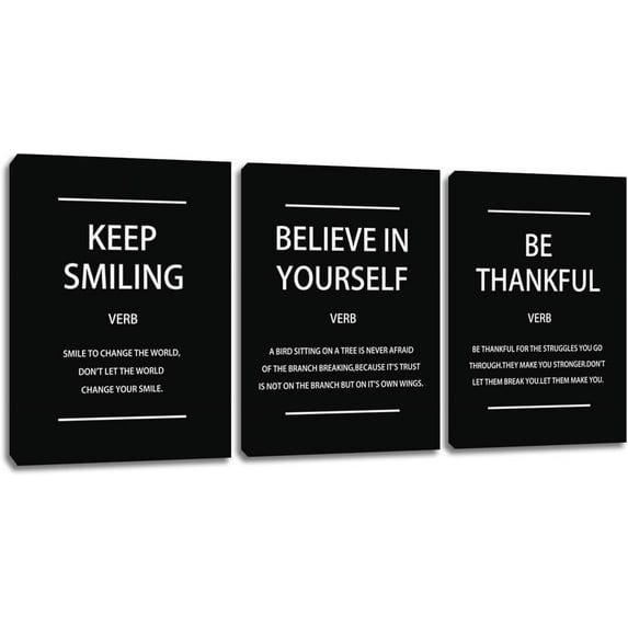Motivational Office Wall Art Black Art Canvas Paintings Inspirational Positive Success Wall Art for Office Mindset Quote Poster Prints Men Women Wall Decor for Office Wall Decorations (36" Wx16 H)