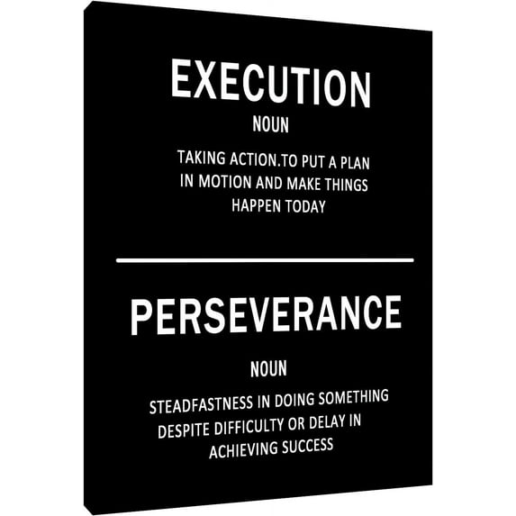 Motivational Office Wall Decor Execution Canvas Wall Art Perseverance Poster Print Entrepreneur Quotes Paintings Picture Artwork Inspirational Home Bedroom Living Room Decoration