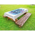 thumbnail image 1 of Motivational Outdoor Tablecloth, Hand Drawn Paint Brush Effect Happiness Quote Abstract Composition, Decorative Washable Fabric Picnic Table Cloth, 58 X 84 Inches,Dried Rose Blue Black, by Ambesonne, 1 of 2