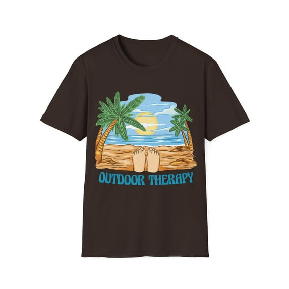 Motivational Outdoor Therapy Beach Sand Sun Palm Trees Tee