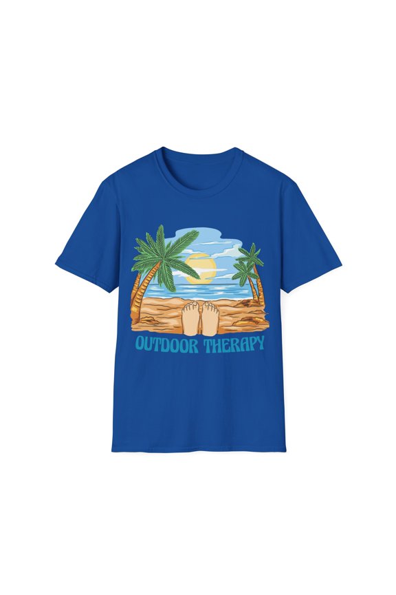 Motivational Outdoor Therapy Beach Sand Sun Palm Trees Tee