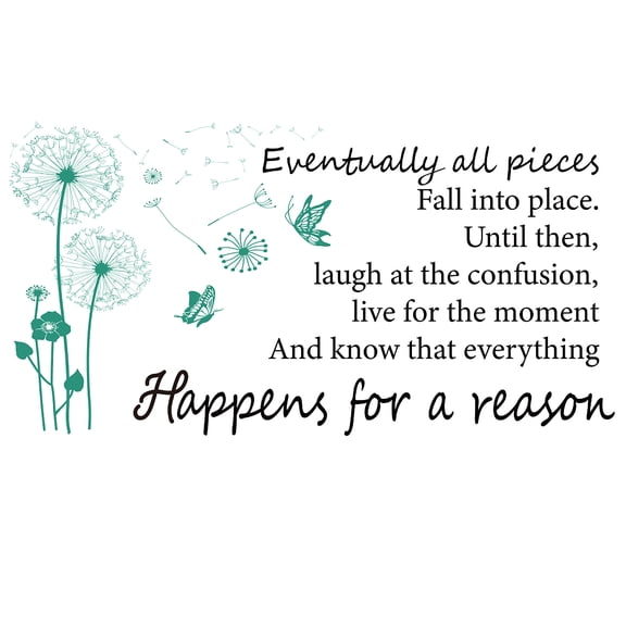 Motivational PVC Wall Sticker Vinyl Inspirational Quotes Dandelion Pattern Wall Art Decal for Home Living Room Bedroom Wall