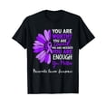 thumbnail image 1 of Motivational Pancreatic Cancer Awareness Ribbon Purple T-Shirt, 1 of 5