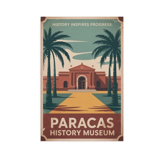 Motivational Paracas History Museum Poster Inspirational Retro Vintage Travel Wall Art for Creative Space Classroom Office Print Poster