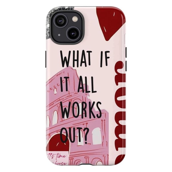 Motivational Pink Quote Phone Case, Positive Affirmation Roman Colosseum Design for iPhone 17 16 15 14 13 12 11 Pro Plus Mini