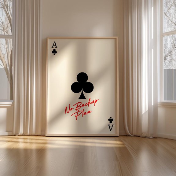 Motivational Playing Card Quote Typography Wall Decor Unframed Paper Print
