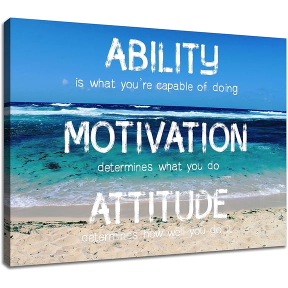 Motivational Positive Poster Quotes Wall Decor Inspirational Canvas Wall Art Ability Motivation Attitude Saying Words Poster Print for Living Room Office Wall Art Ready to Hang