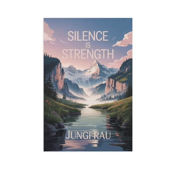 Motivational Poster Jungfrau Zen Inspirational Quote Silence Is Strength Meditation Yoga Wall Art for Bedroom Living Room Office Canvas Poster