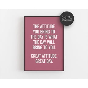 Motivational Poster Pink Attitude Wall Artoffice Decor Positive Mindset Quote Motivation Inspirational Workplace Poster Poster Wall Art For Decor Present , Poster Print Only
