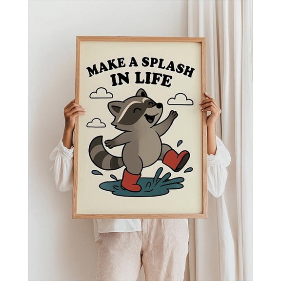 Motivational Poster: Whimsical Animal Quote Art, Stretched Canvas Size 8x12