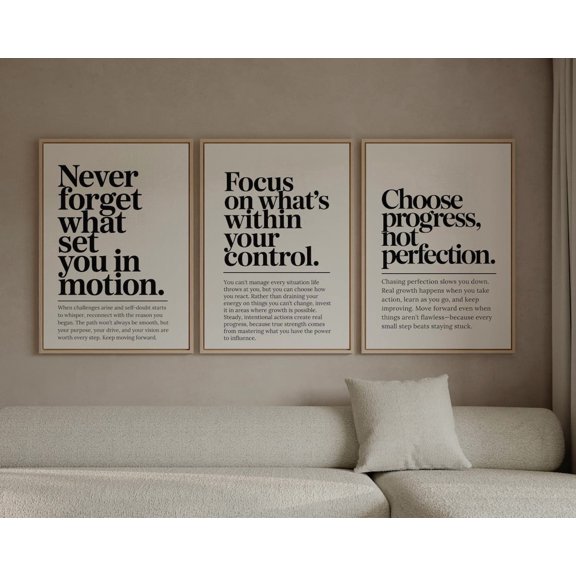 Motivational Prints, Inspiration Quotes Typography Poster, Positive Art, Never Forget What Set You in Motion, Poster Only